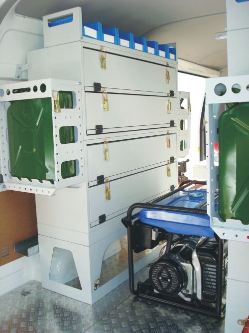 Metmeister Modular vehicle storage system for plumbers, electricians